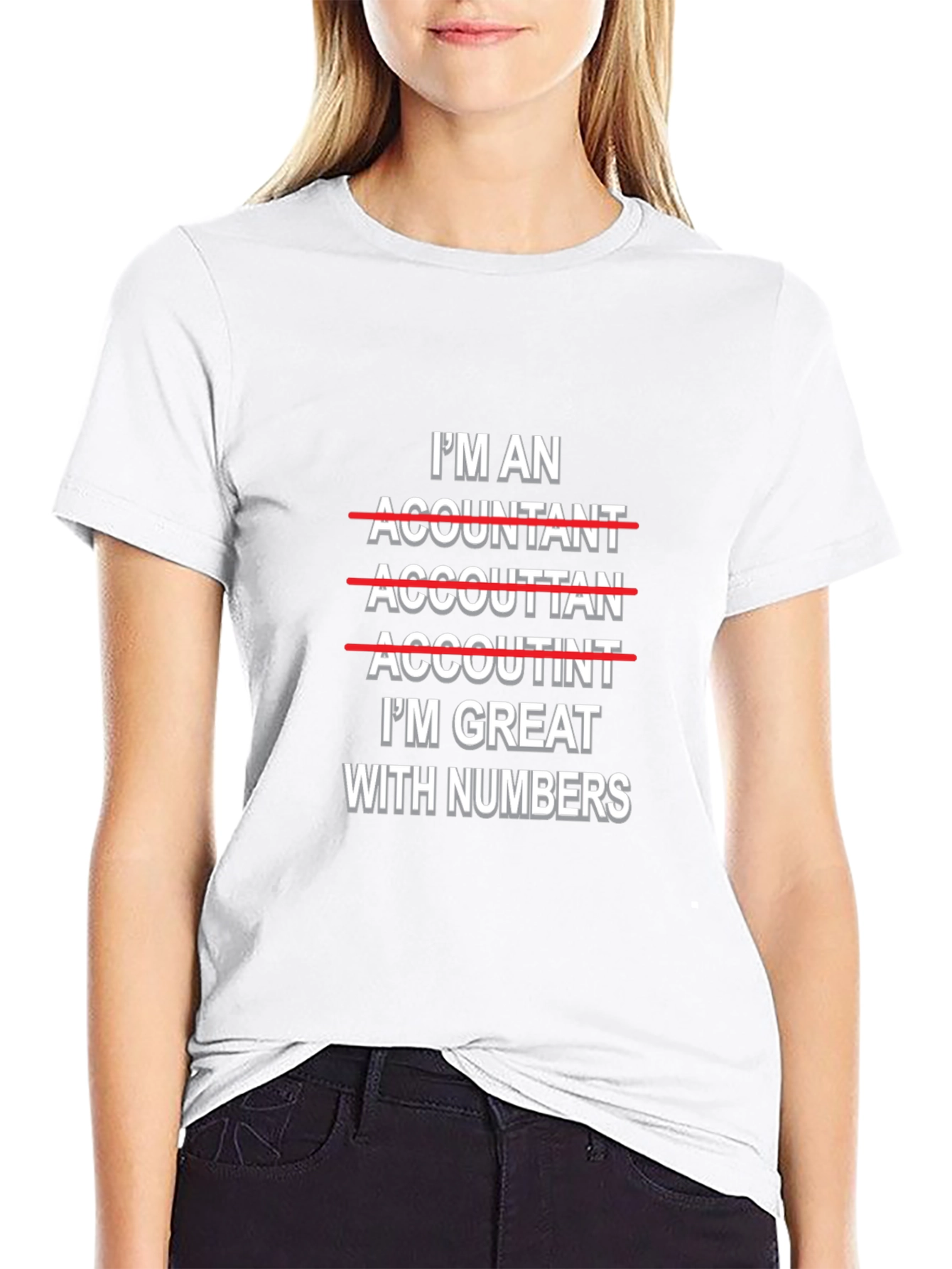 Accountant Humor Graphic Tee - Great With Numbers