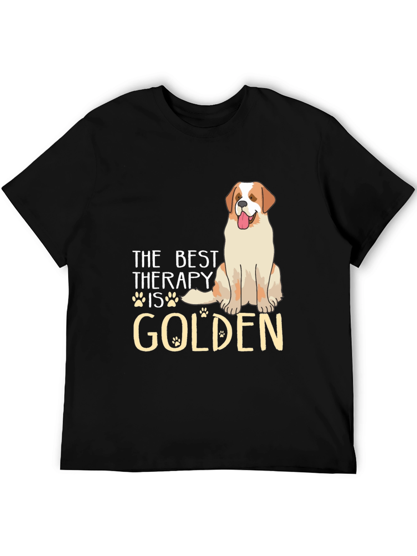 The Best Therapy Is Golden T-Shirt – Golden Retriever Lover Gift Tee
