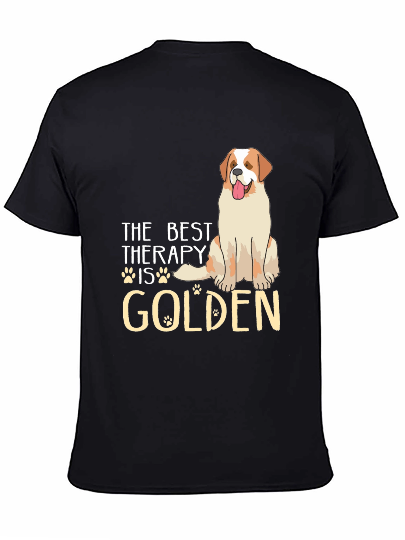 The Best Therapy Is Golden T-Shirt – Golden Retriever Lover Gift Tee
