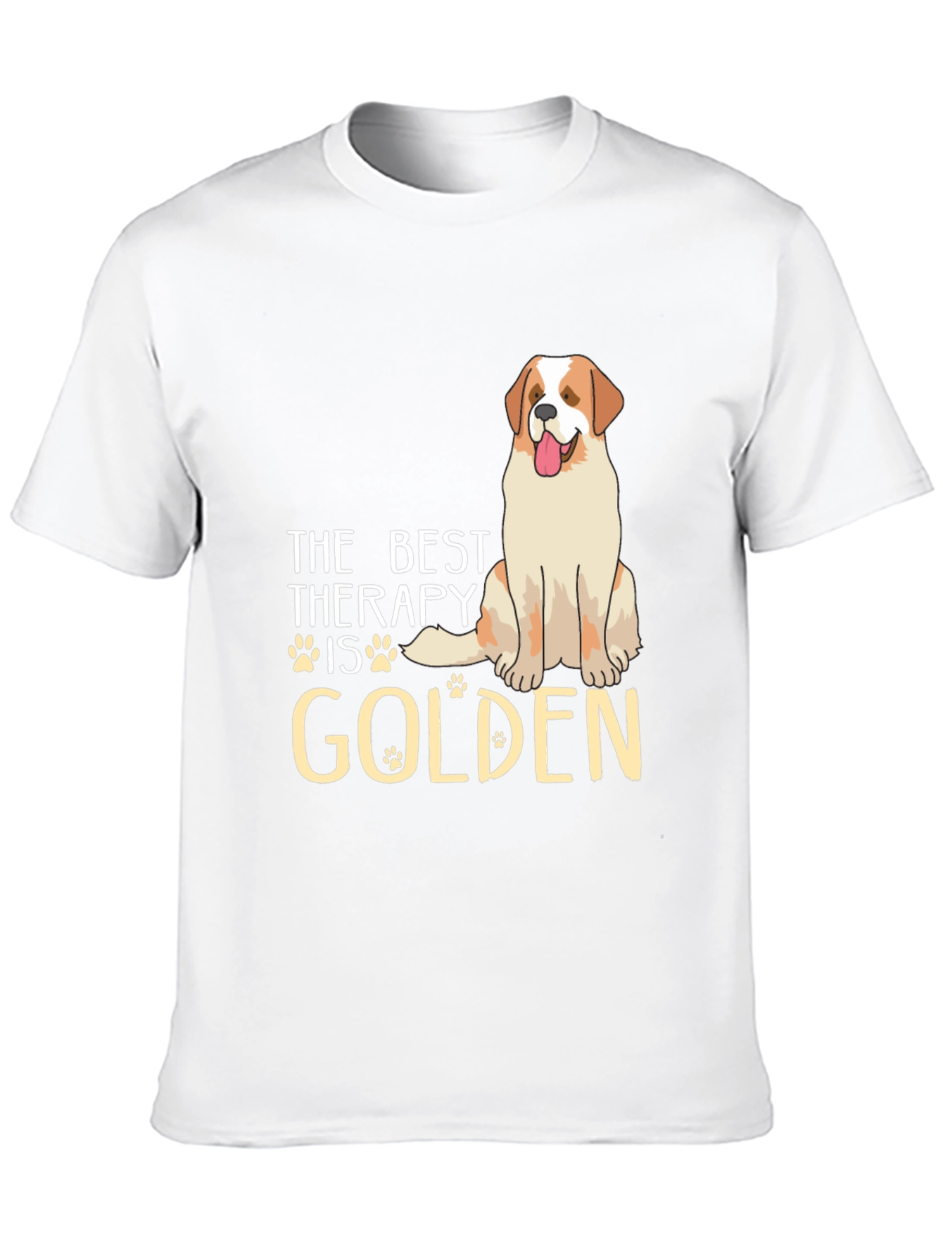 The Best Therapy Is Golden T-Shirt – Golden Retriever Lover Gift Tee