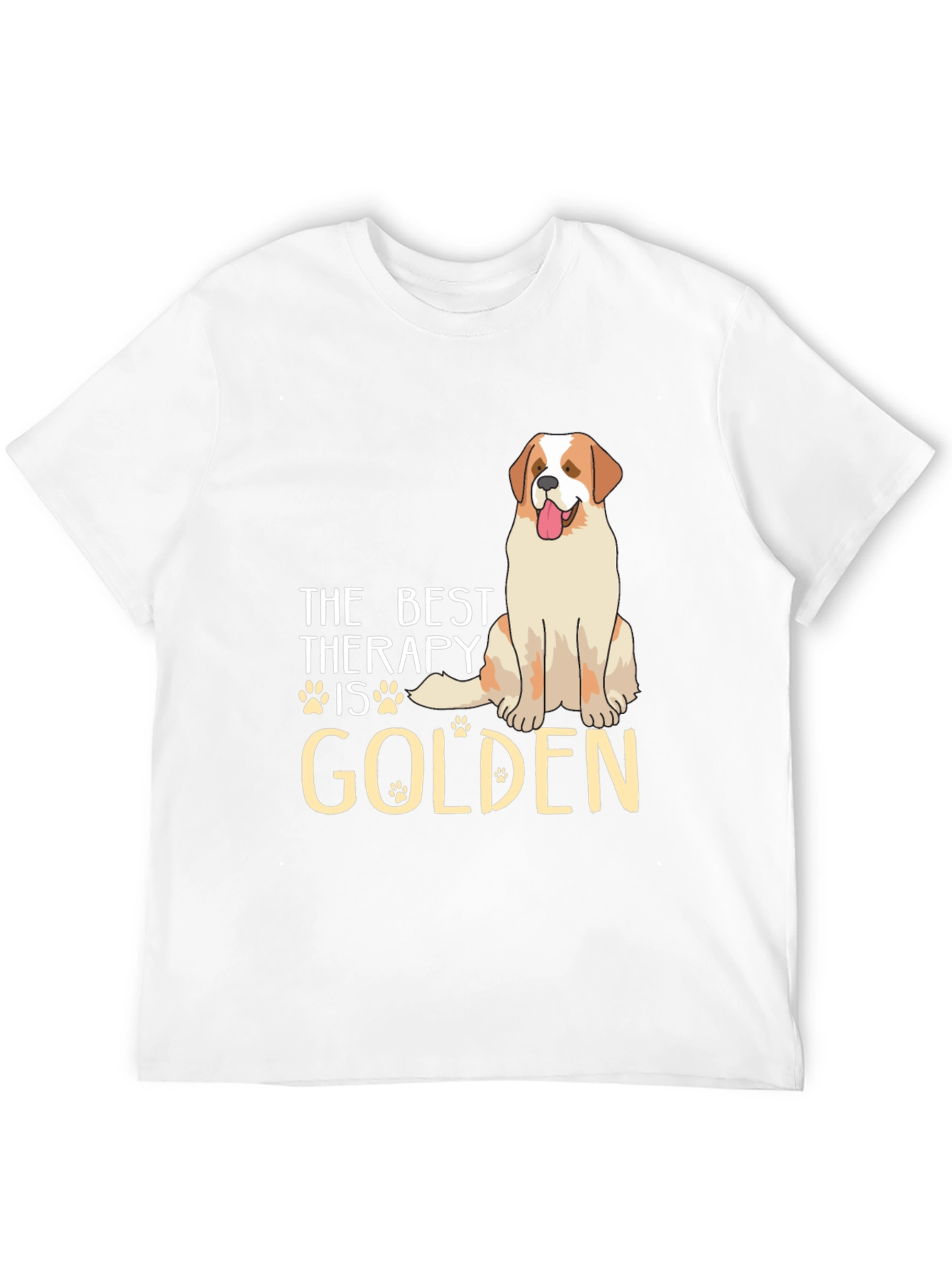 The Best Therapy Is Golden T-Shirt – Golden Retriever Lover Gift Tee