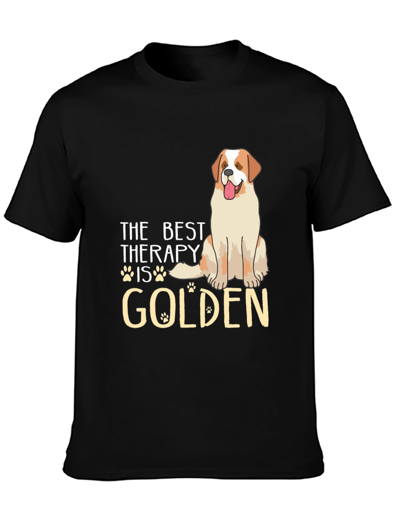 The Best Therapy Is Golden T-Shirt – Golden Retriever Lover Gift Tee