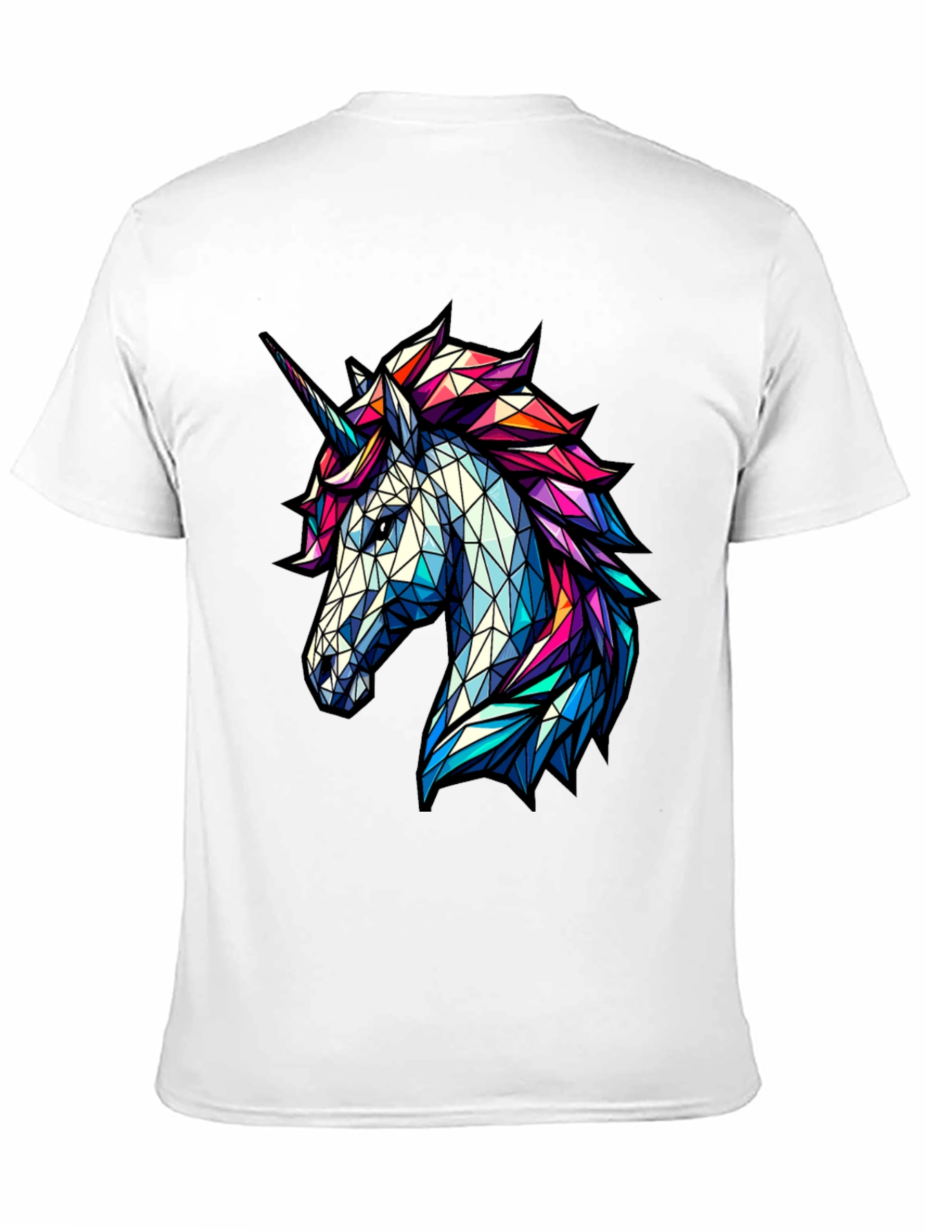 Geometric Unicorn Graphic Tee - Black