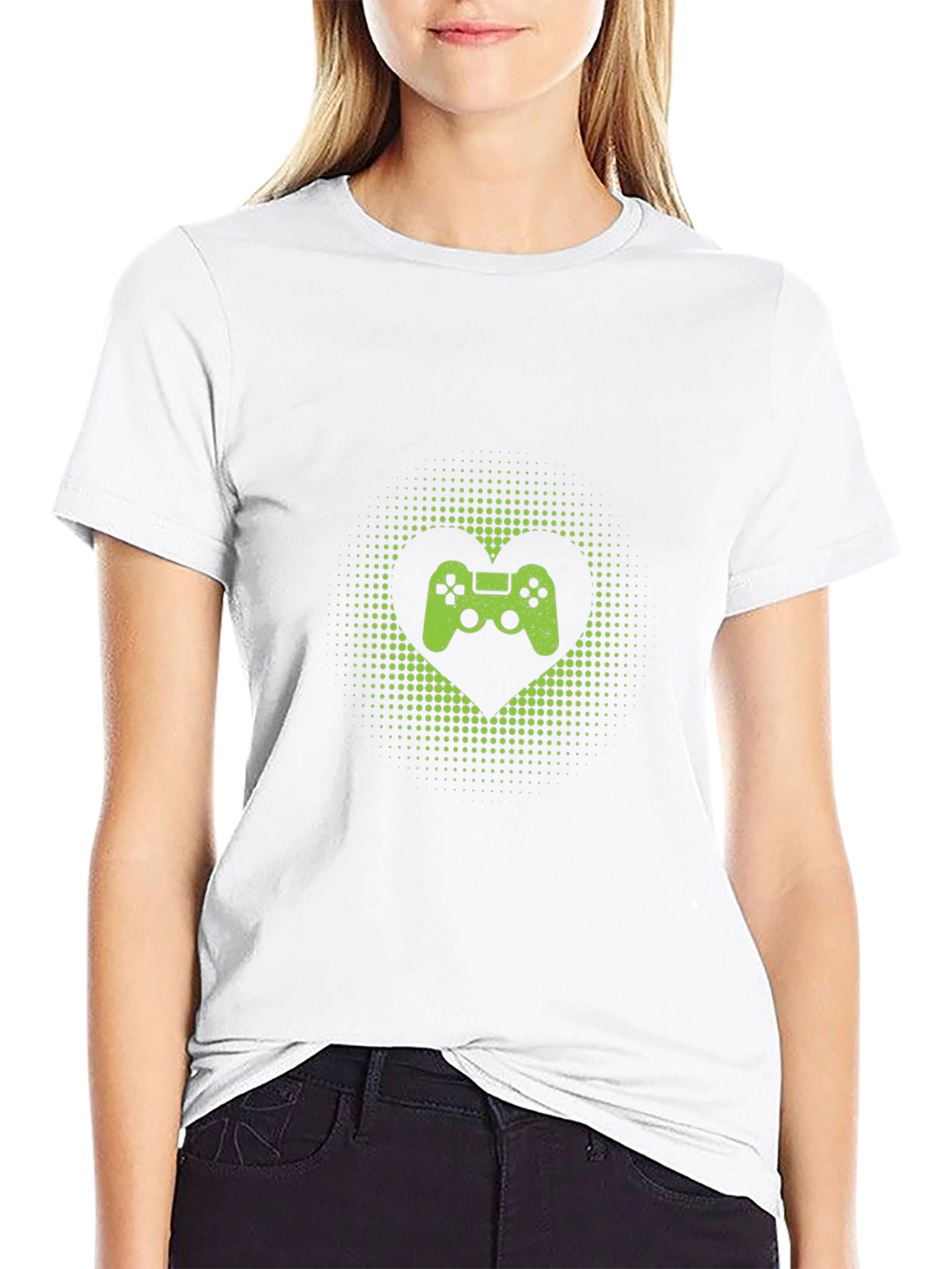 Gamer Heart T-Shirt - Black Cotton Graphic Tee