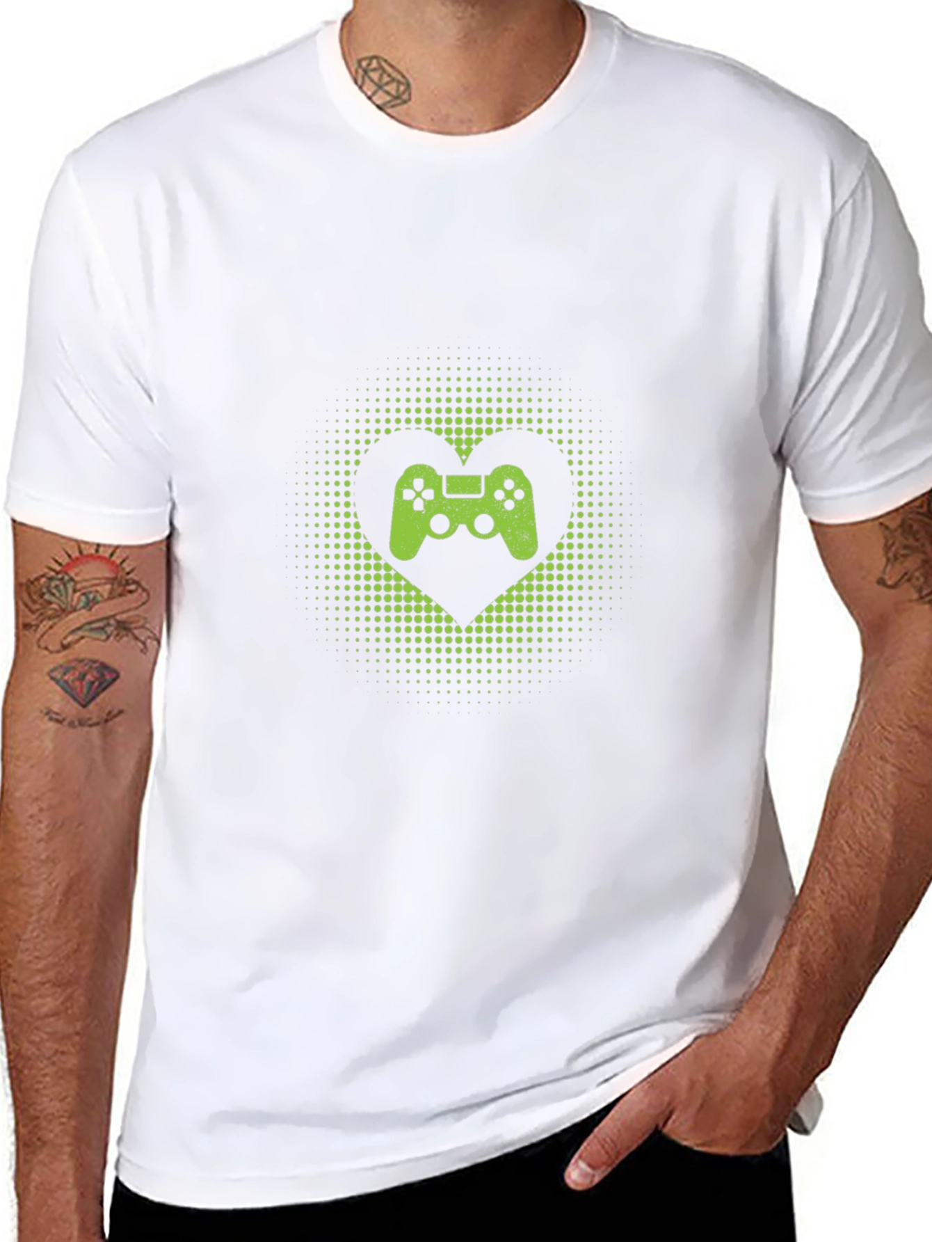 Gamer Heart T-Shirt - Black Cotton Graphic Tee