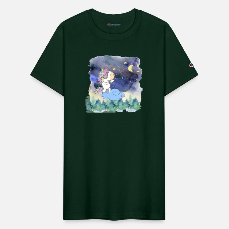 Unicorn With Winning Pose At Cloud At Night