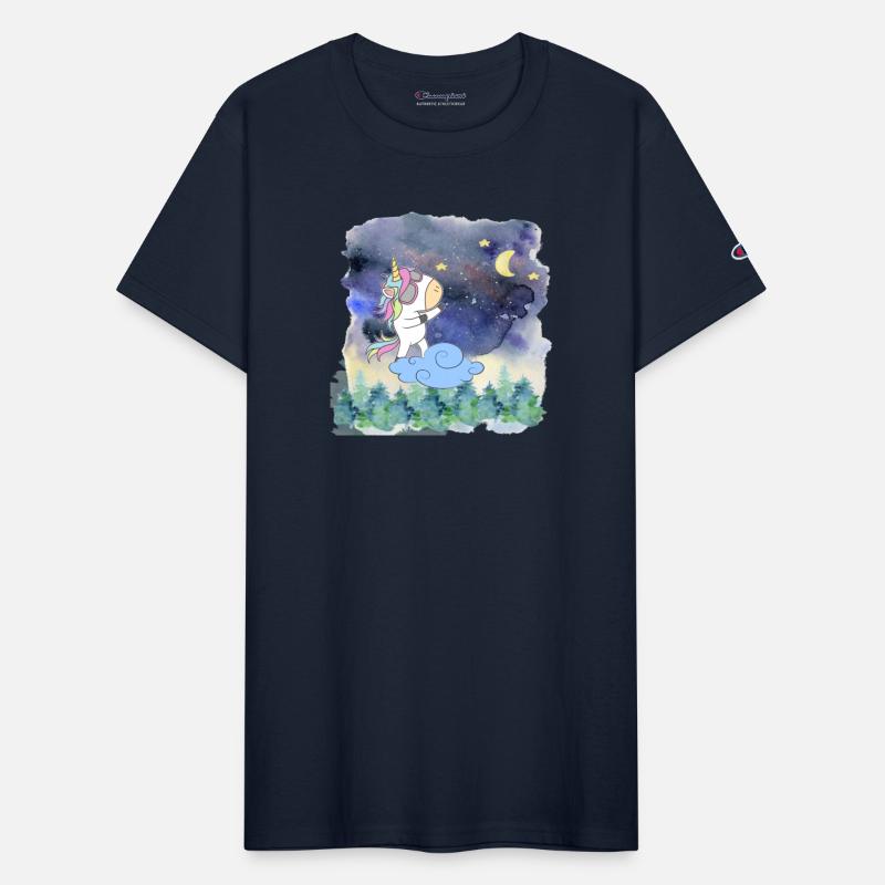 Unicorn With Winning Pose At Cloud At Night