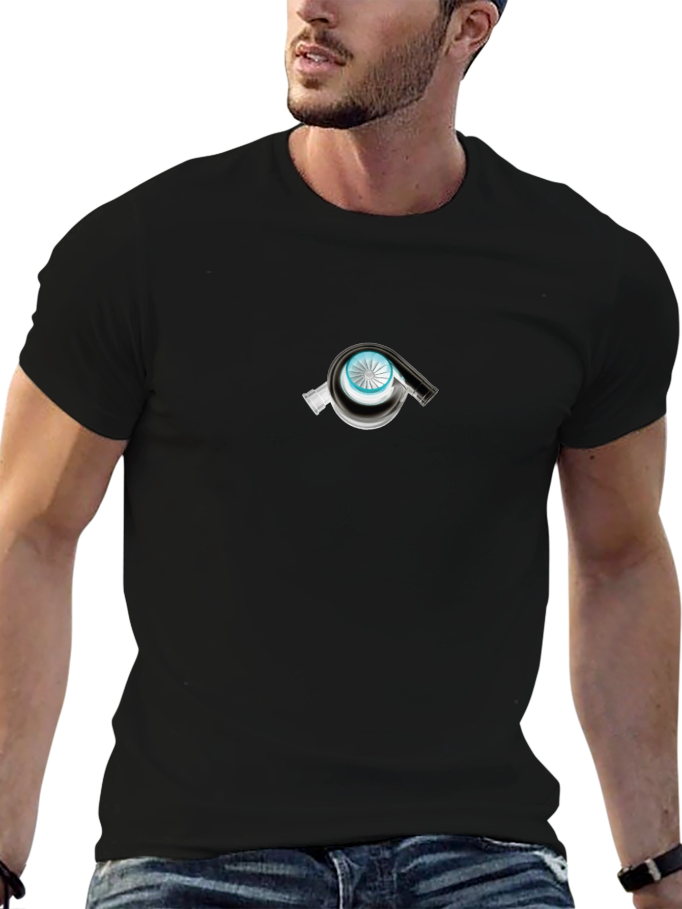 Turbo Graphic Tee - Black Cotton T-Shirt
