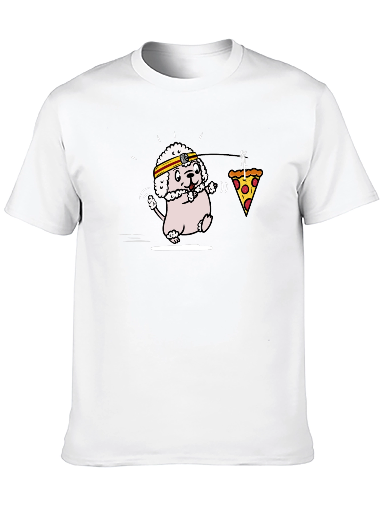 Funny Pizza Dog Black T-Shirt
