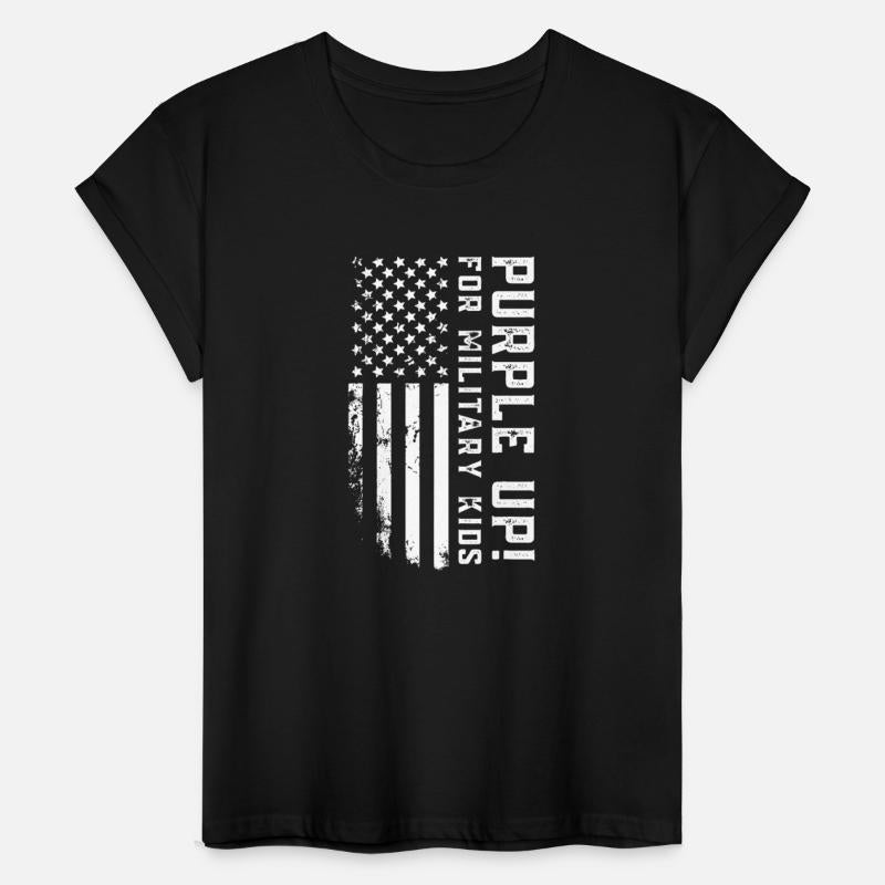 US Flag Purple Up for Military Kids
