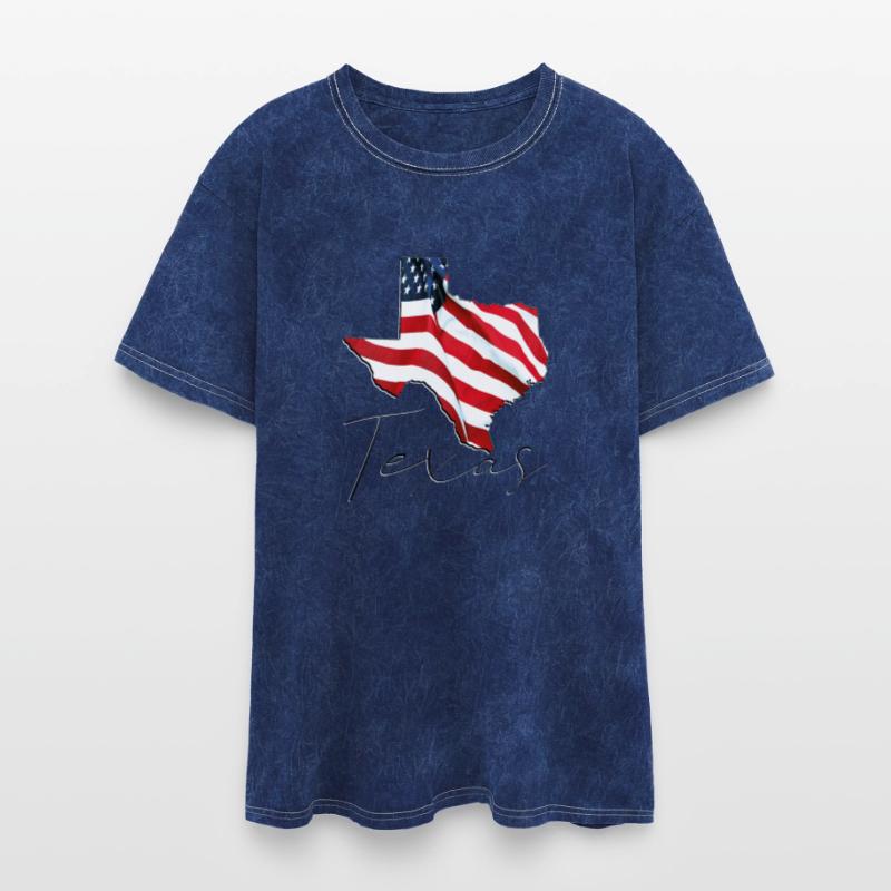 USA Flag in Texas (State) Map TX