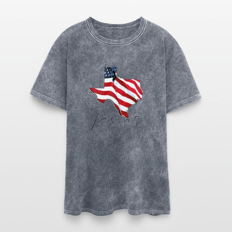 USA Flag in Texas (State) Map TX