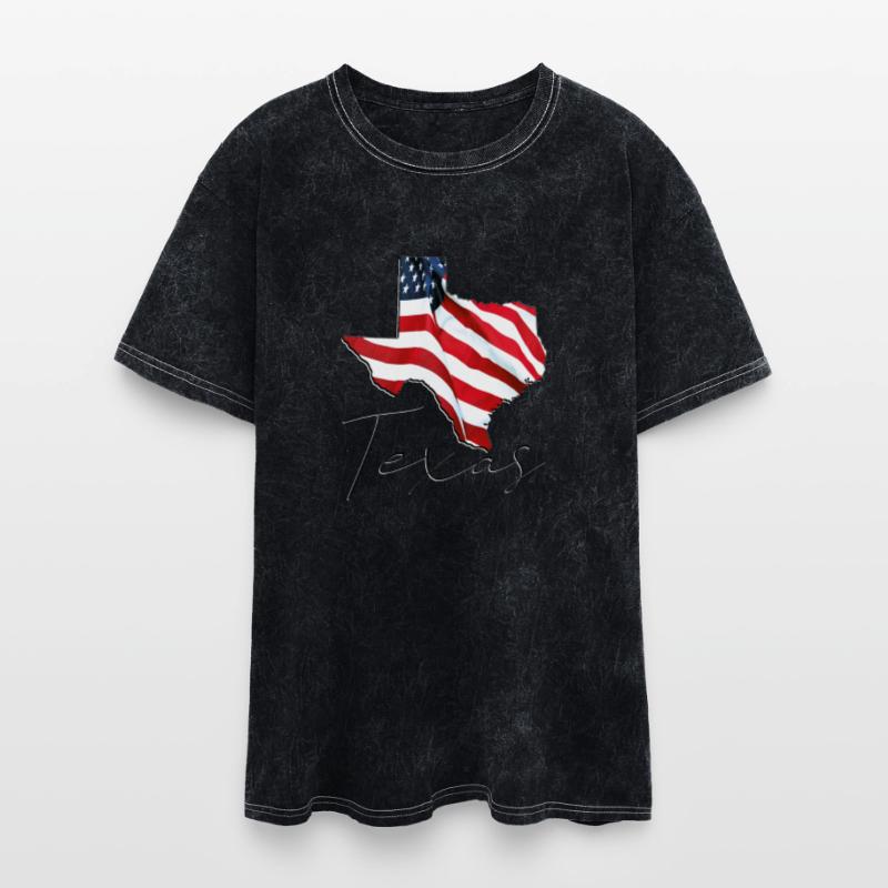 USA Flag in Texas (State) Map TX