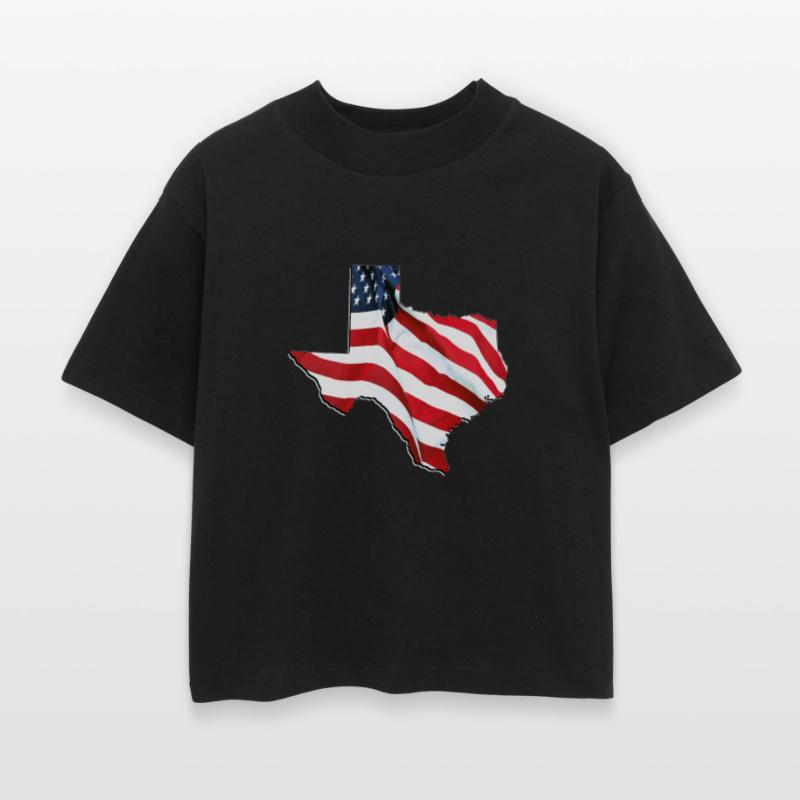 USA Flag in Texas (State) Map