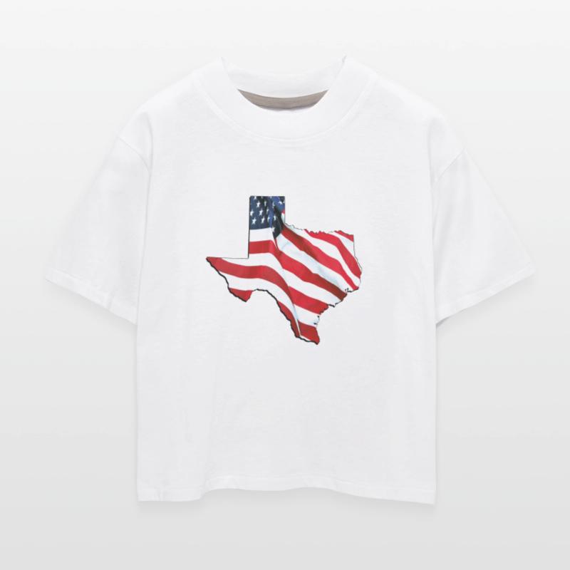 USA Flag in Texas (State) Map