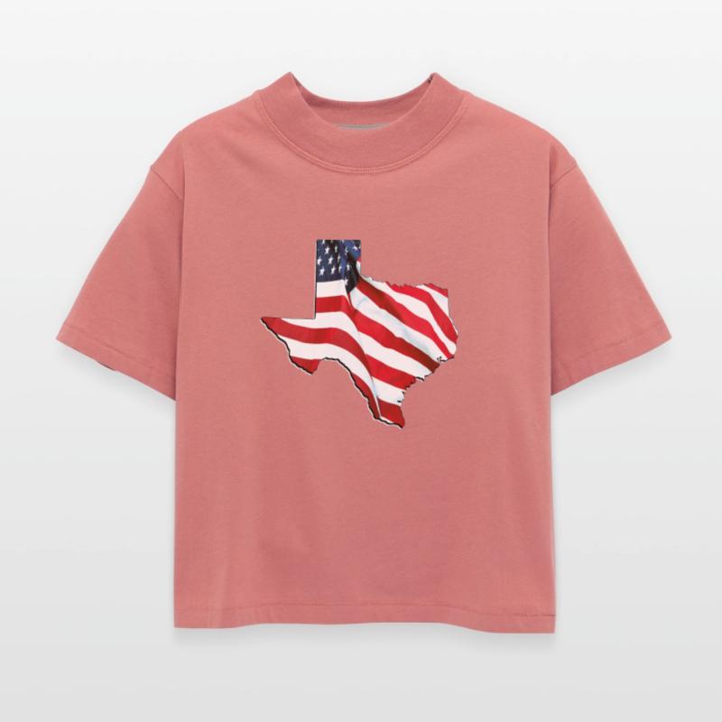 USA Flag in Texas (State) Map