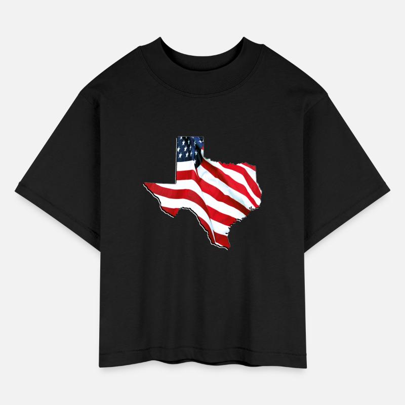 USA Flag in Texas (State) Map