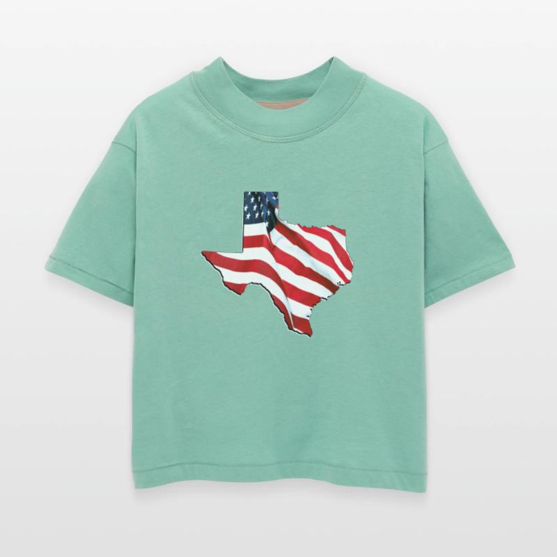 USA Flag in Texas (State) Map