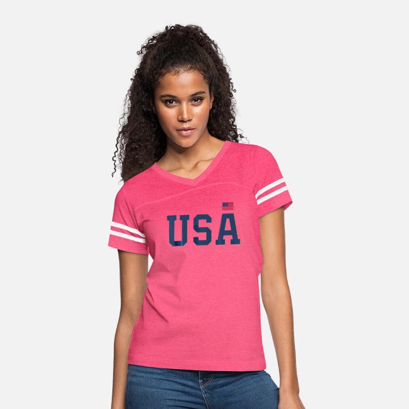 USA T Shirt Women Men Patriotic American Flag 4th