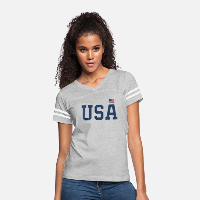 USA T Shirt Women Men Patriotic American Flag 4th