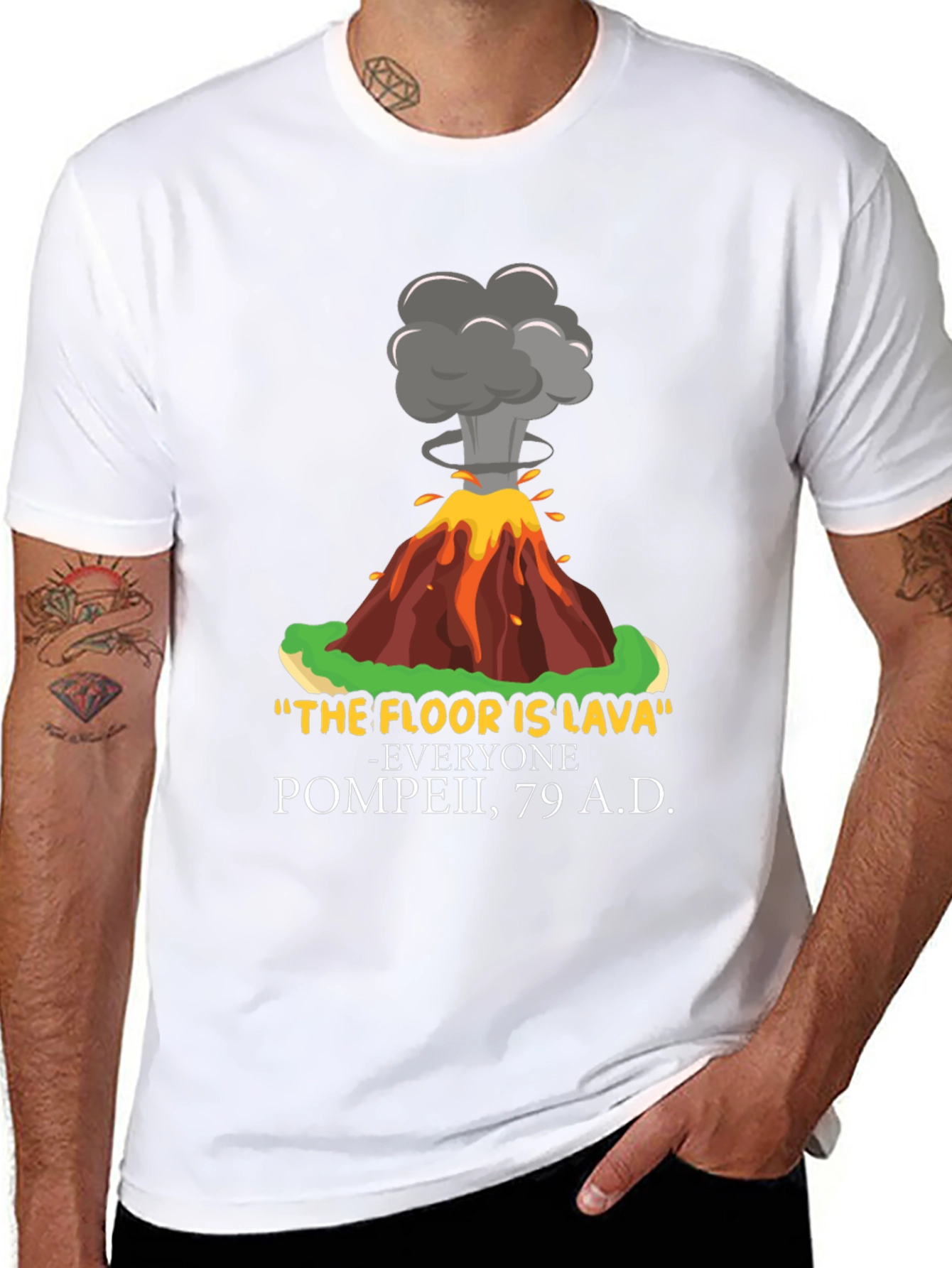 The Floor is Lava Pompeii Funny Graphic Tee