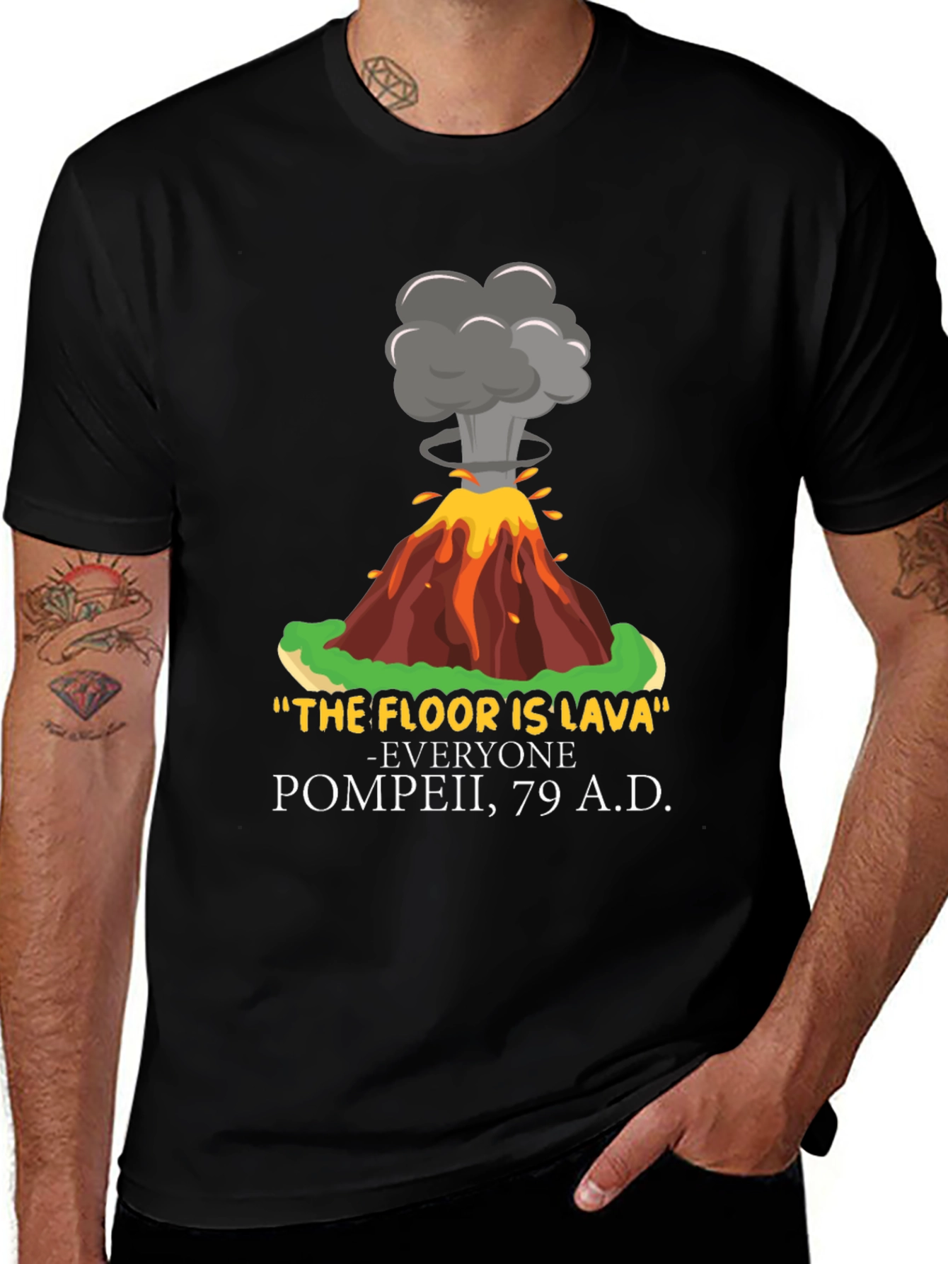The Floor is Lava Pompeii Funny Graphic Tee