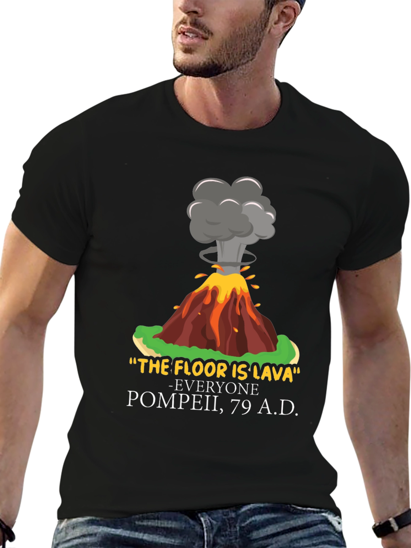 The Floor is Lava Pompeii Funny Graphic Tee