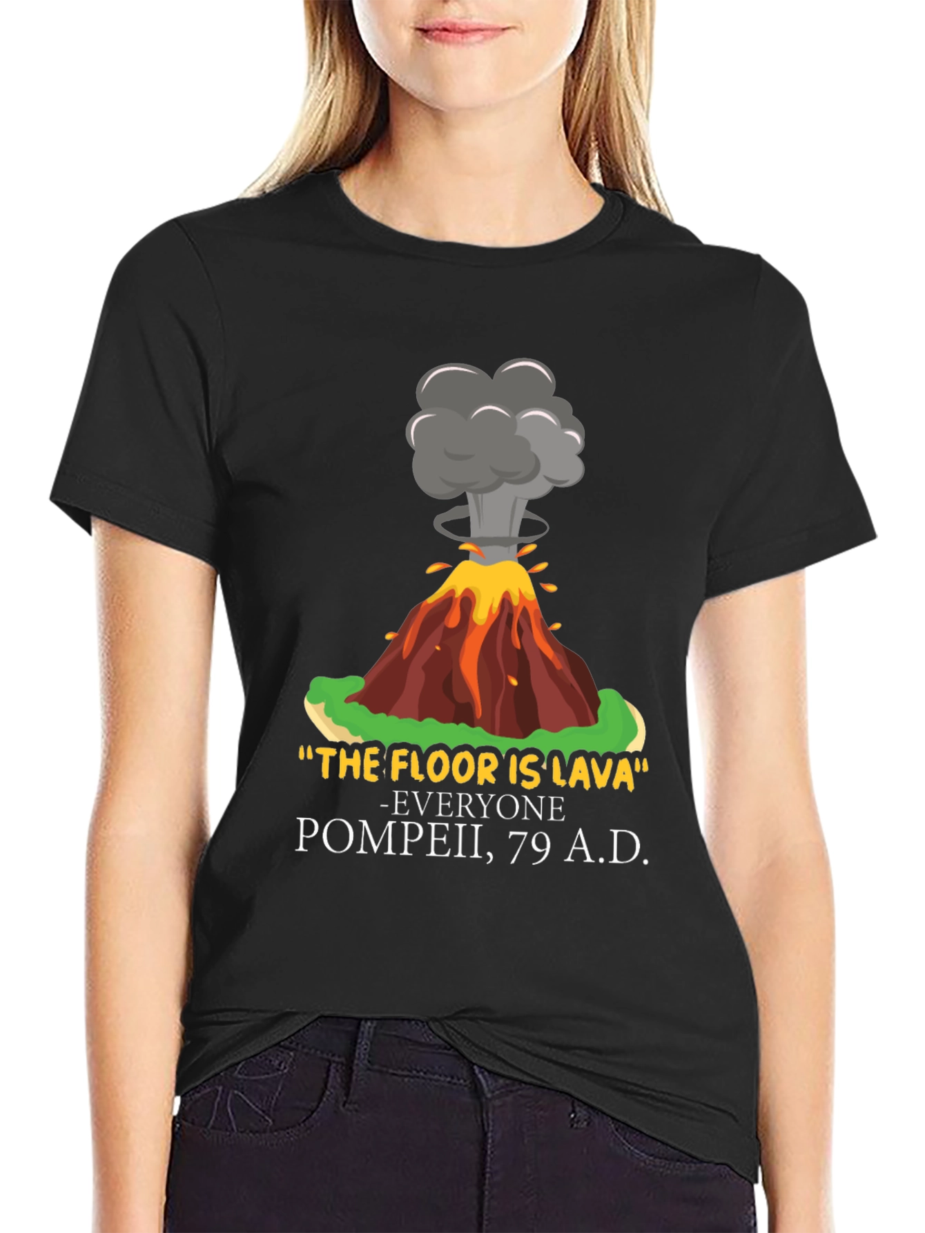 The Floor is Lava Pompeii Funny Graphic Tee