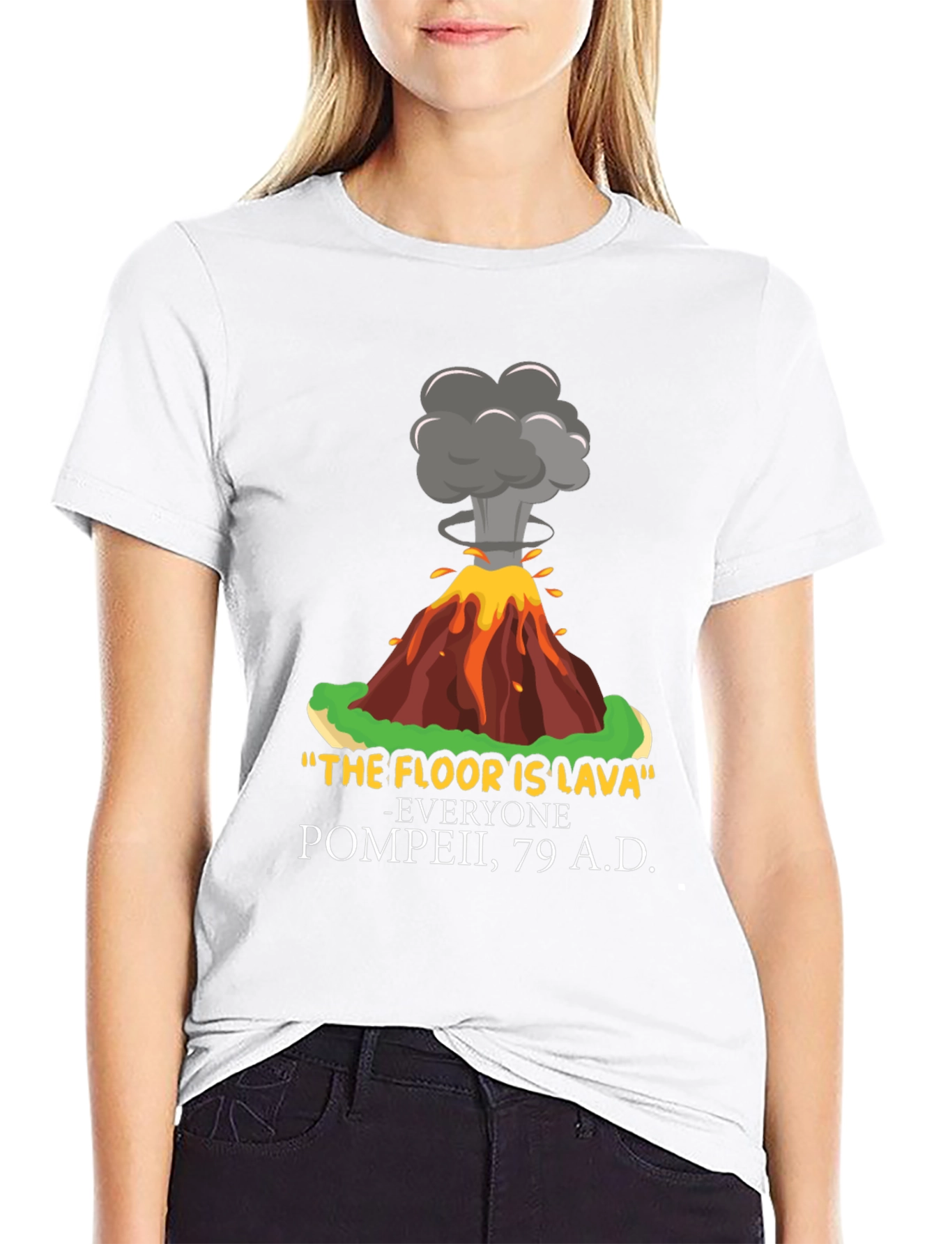 The Floor is Lava Pompeii Funny Graphic Tee