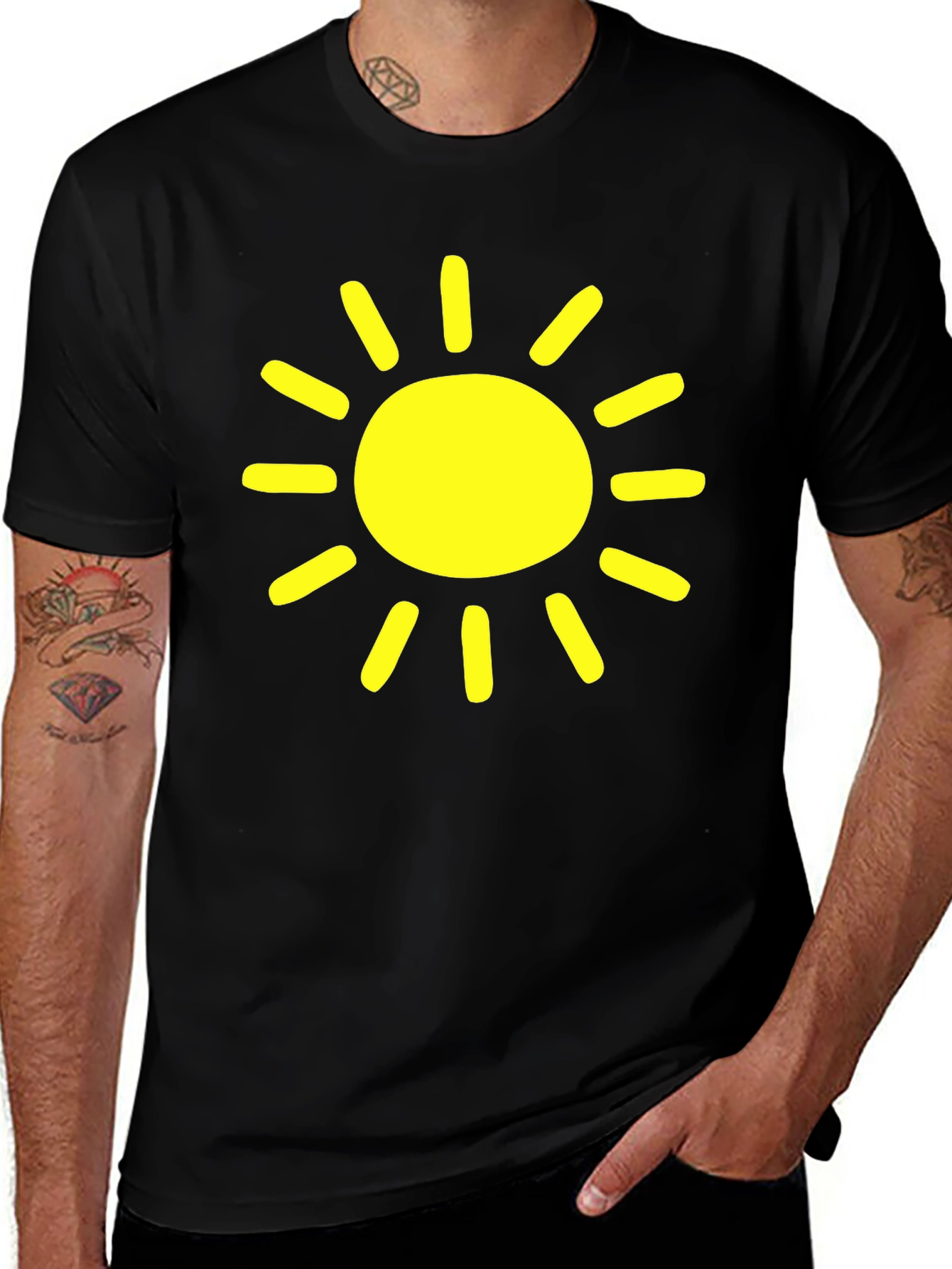 Sunny Day Black T-Shirt - Cheerful Graphic Tee