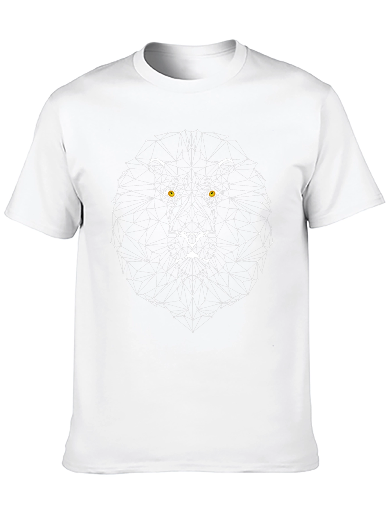 Geometric Lion Graphic Black T-Shirt