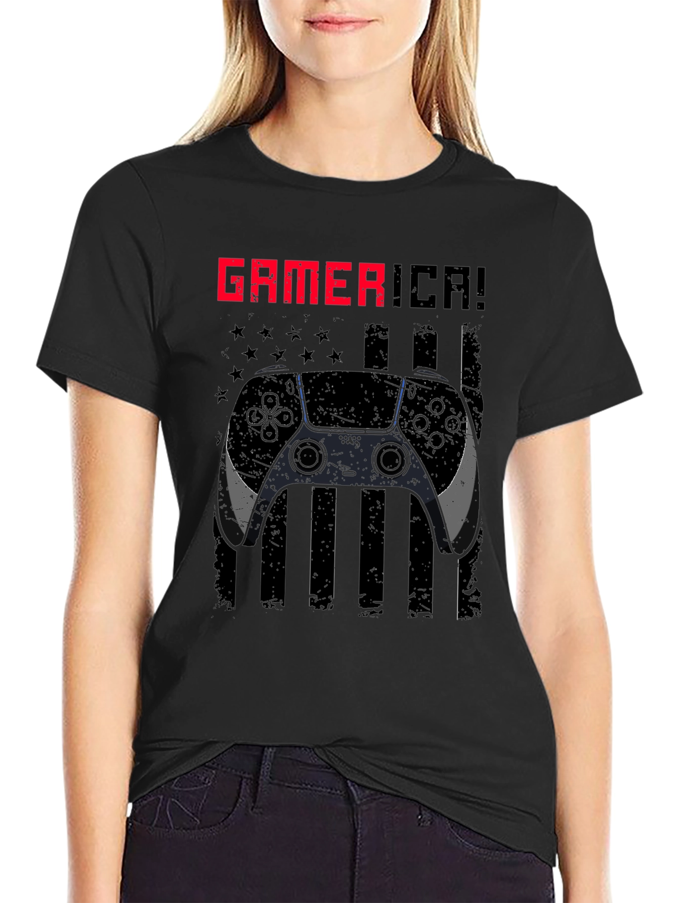 Gamerica Flag Controller Graphic Tee
