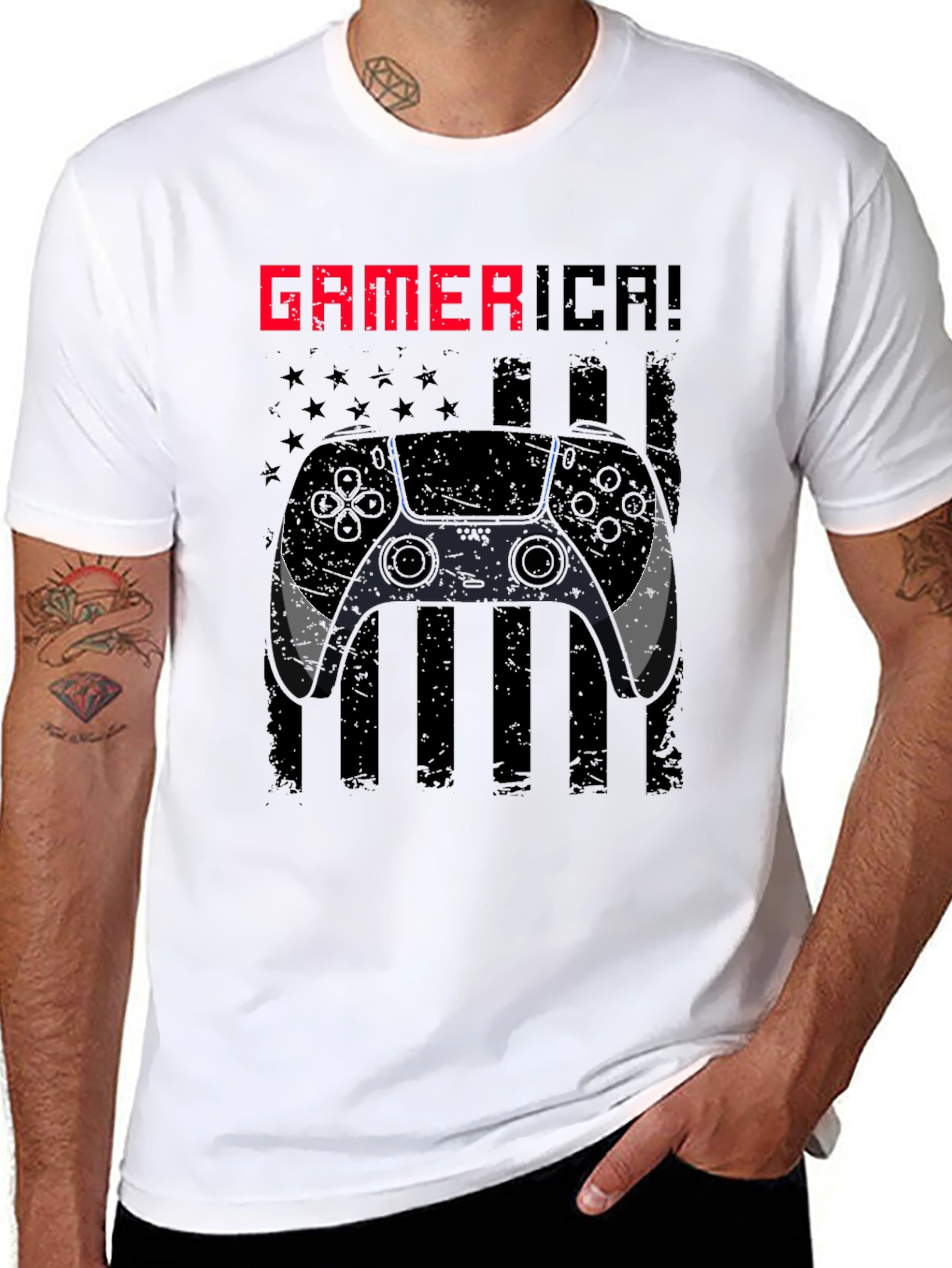 Gamerica Flag Controller Graphic Tee