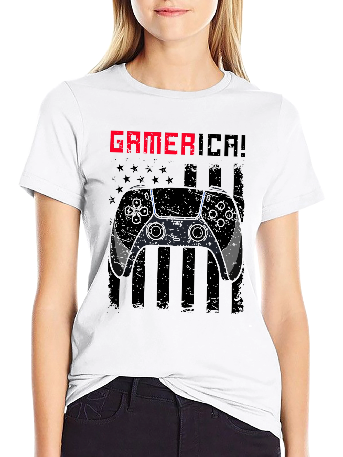 Gamerica Flag Controller Graphic Tee