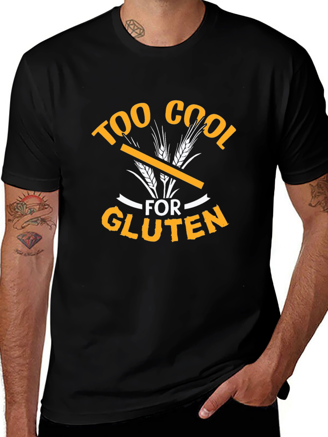 Too Cool For Gluten Graphic Tee - Black
