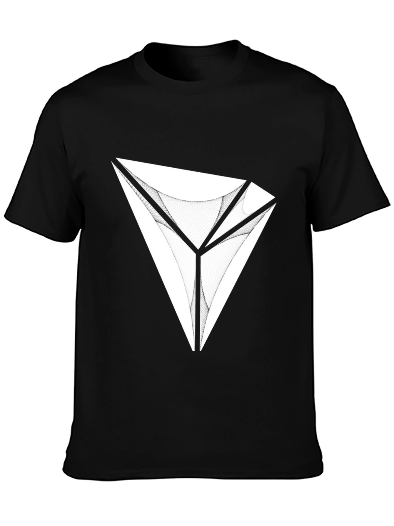 Abstract Triangle Graphic Tee - Modern Black T-Shirt