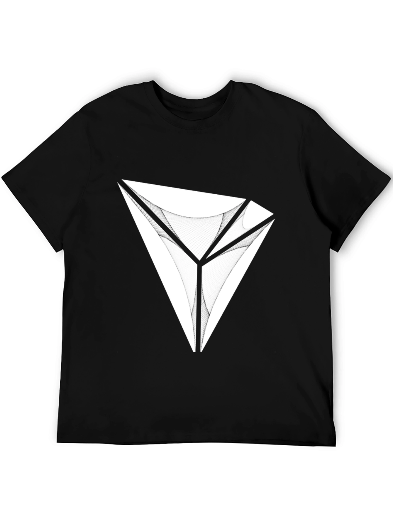 Abstract Triangle Graphic Tee - Modern Black T-Shirt