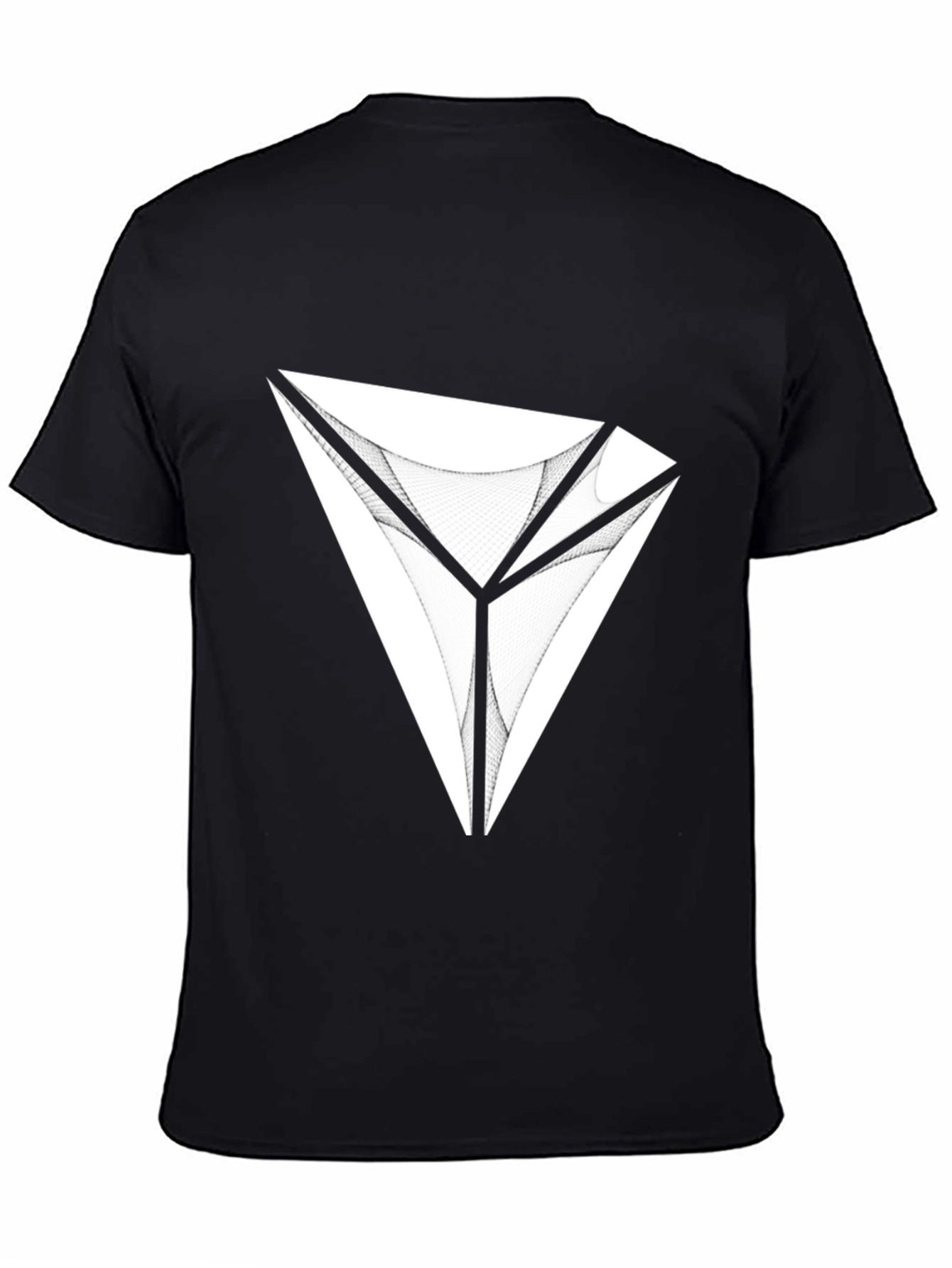 Abstract Triangle Graphic Tee - Modern Black T-Shirt