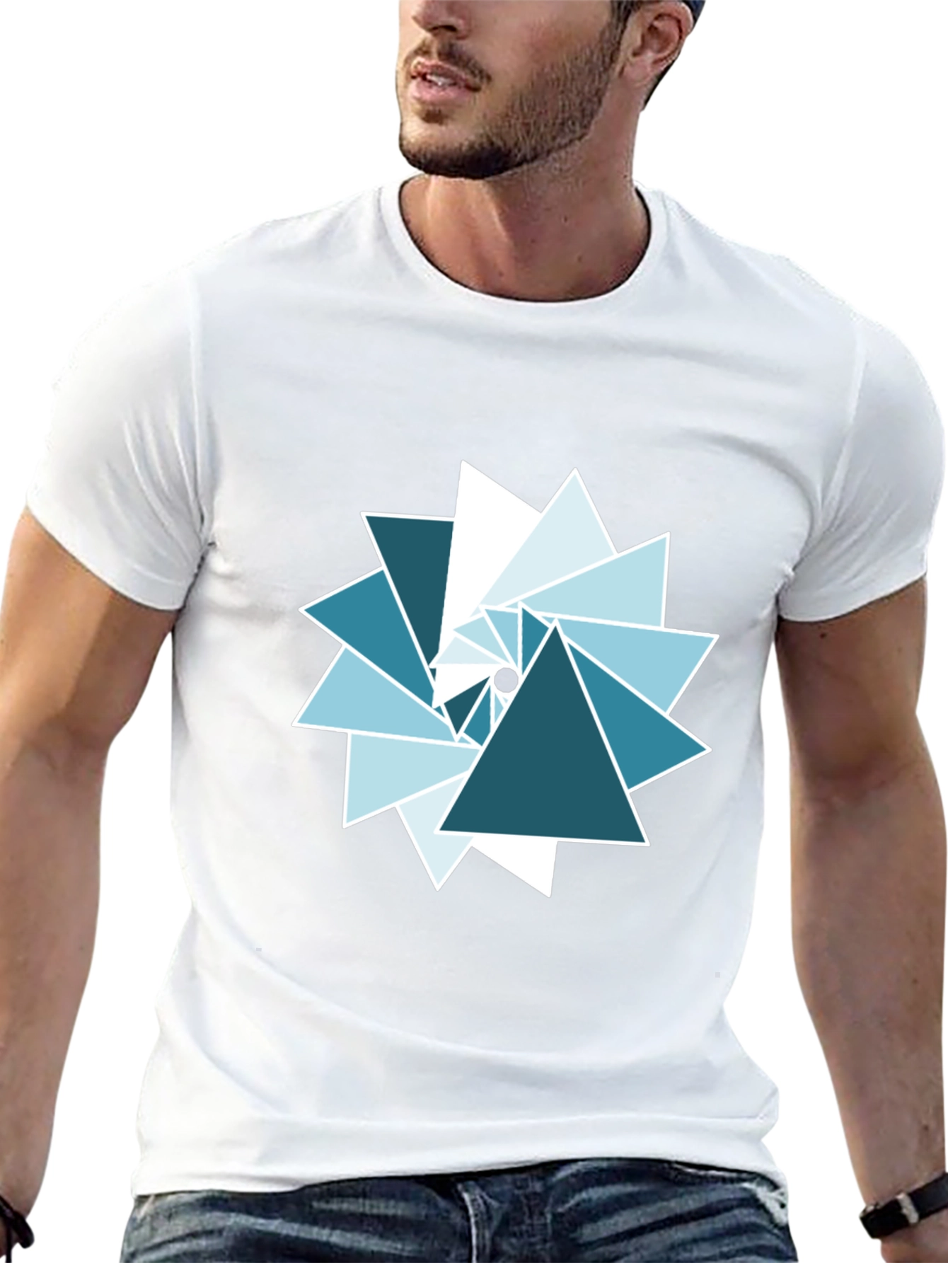 Geometric Triangle Graphic Tee - Modern Design