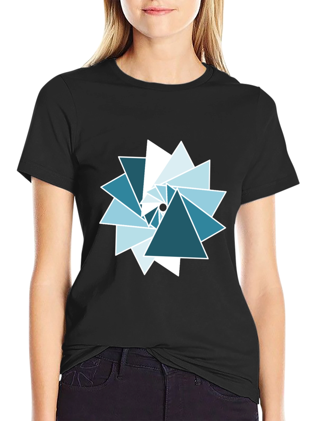 Geometric Triangle Graphic Tee - Modern Design