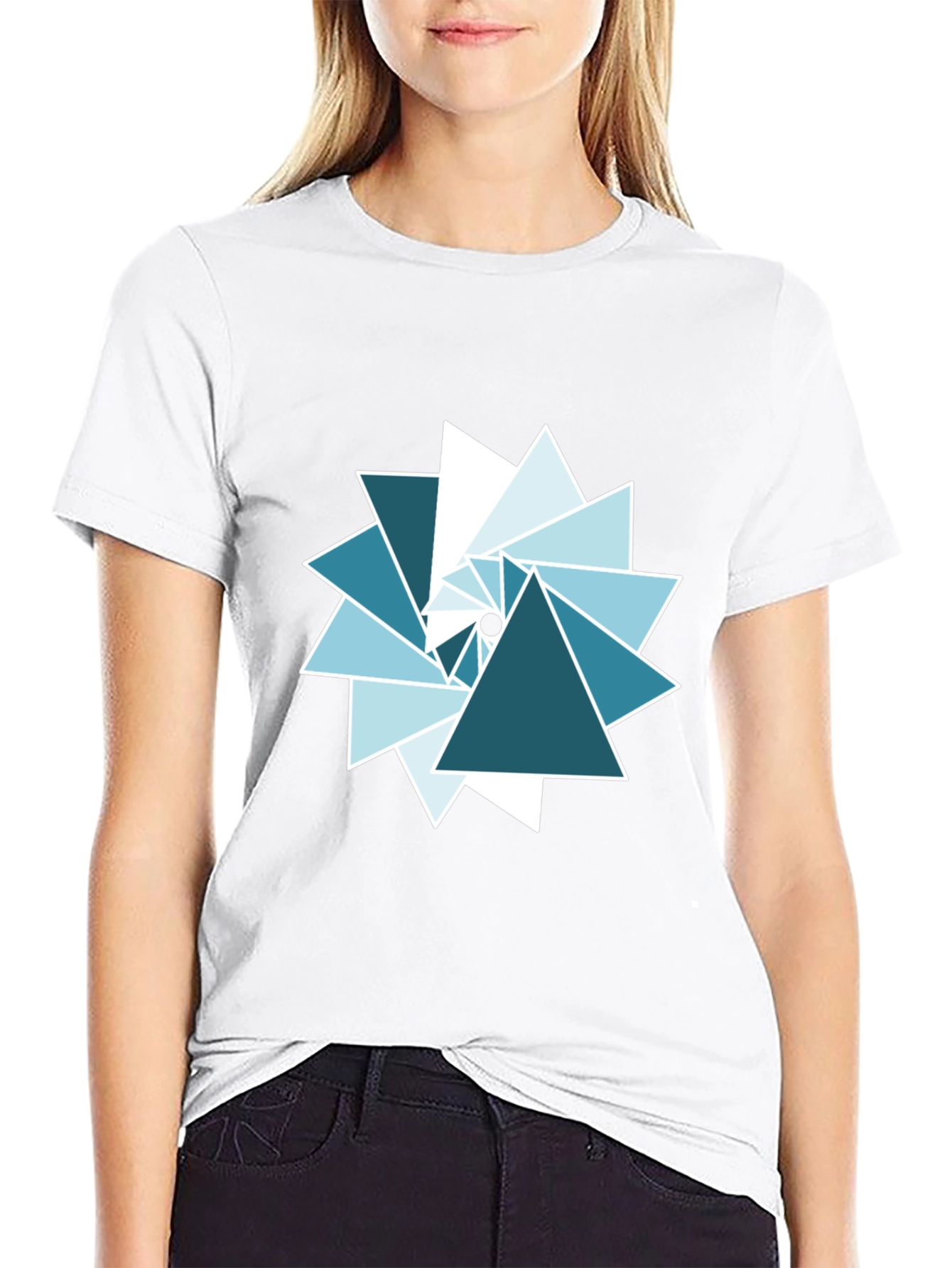 Geometric Triangle Graphic Tee - Modern Design