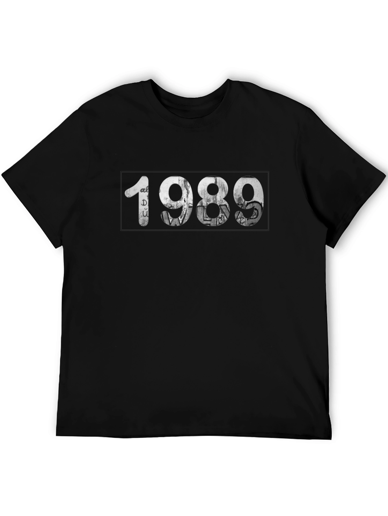 1989 Graphic Print Tee - Black Crew Neck T-Shirt