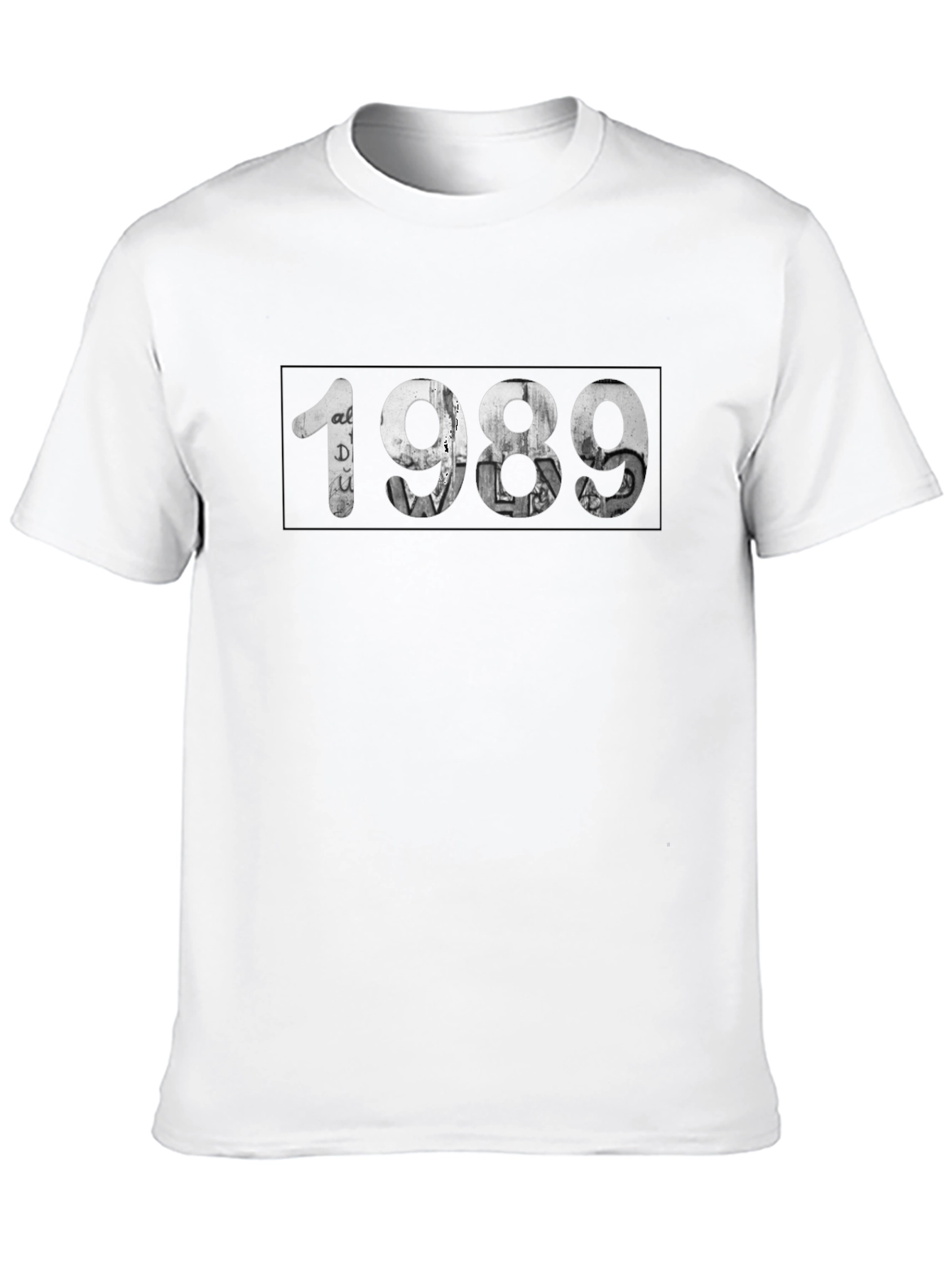 1989 Graphic Print Tee - Black Crew Neck T-Shirt
