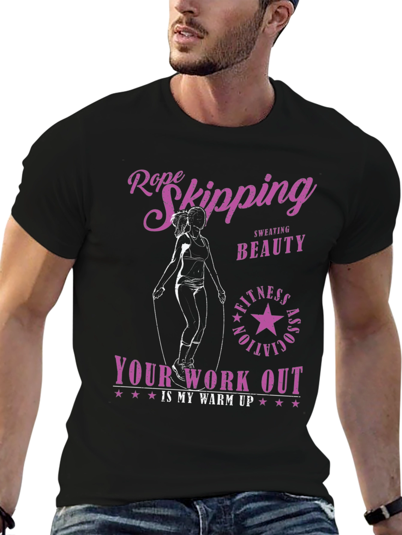 Rope Skipping Workout T-Shirt for Fitness Lovers