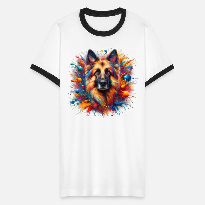 Vibrant German Shepherd in Color Splash Explosion