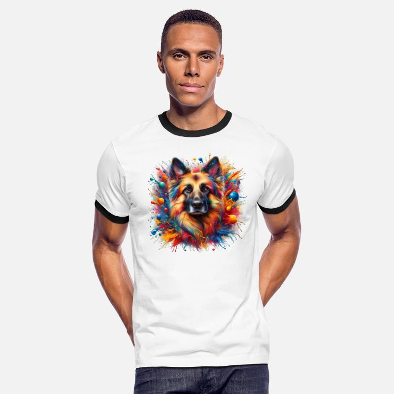 Vibrant German Shepherd in Color Splash Explosion