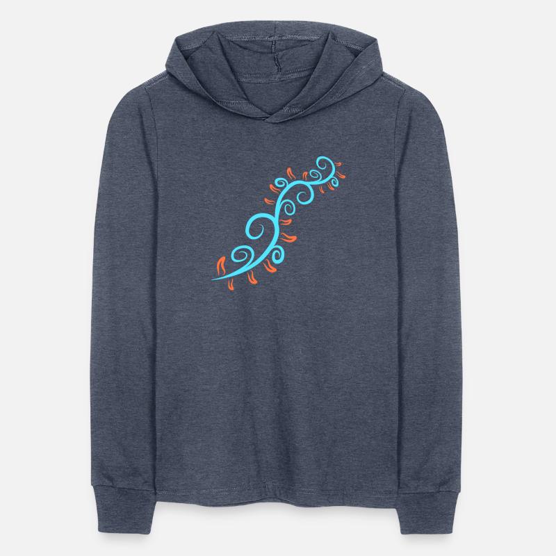 Vine Plant Blue Orange Leaves Decorative Pattern