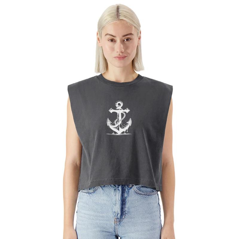 Vintage Old Wet Anchor With Rope