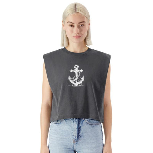 Vintage Old Wet Anchor With Rope