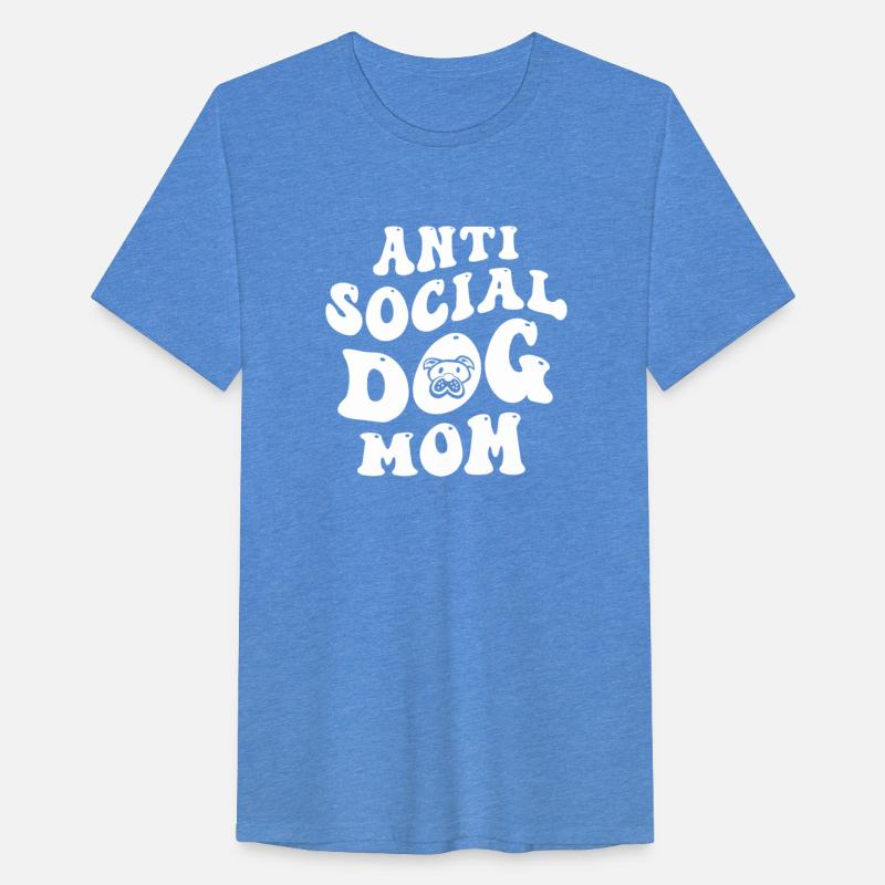 vintage wavy anti social dog mom t shirt design